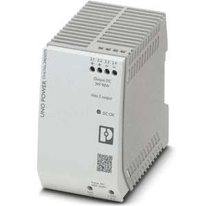 2904371 | PHOENIX CONTACT Power Supply, AC-DC, 24 VDC, 90 W, DIN Rail Mount, Switched, UNO POWER Series