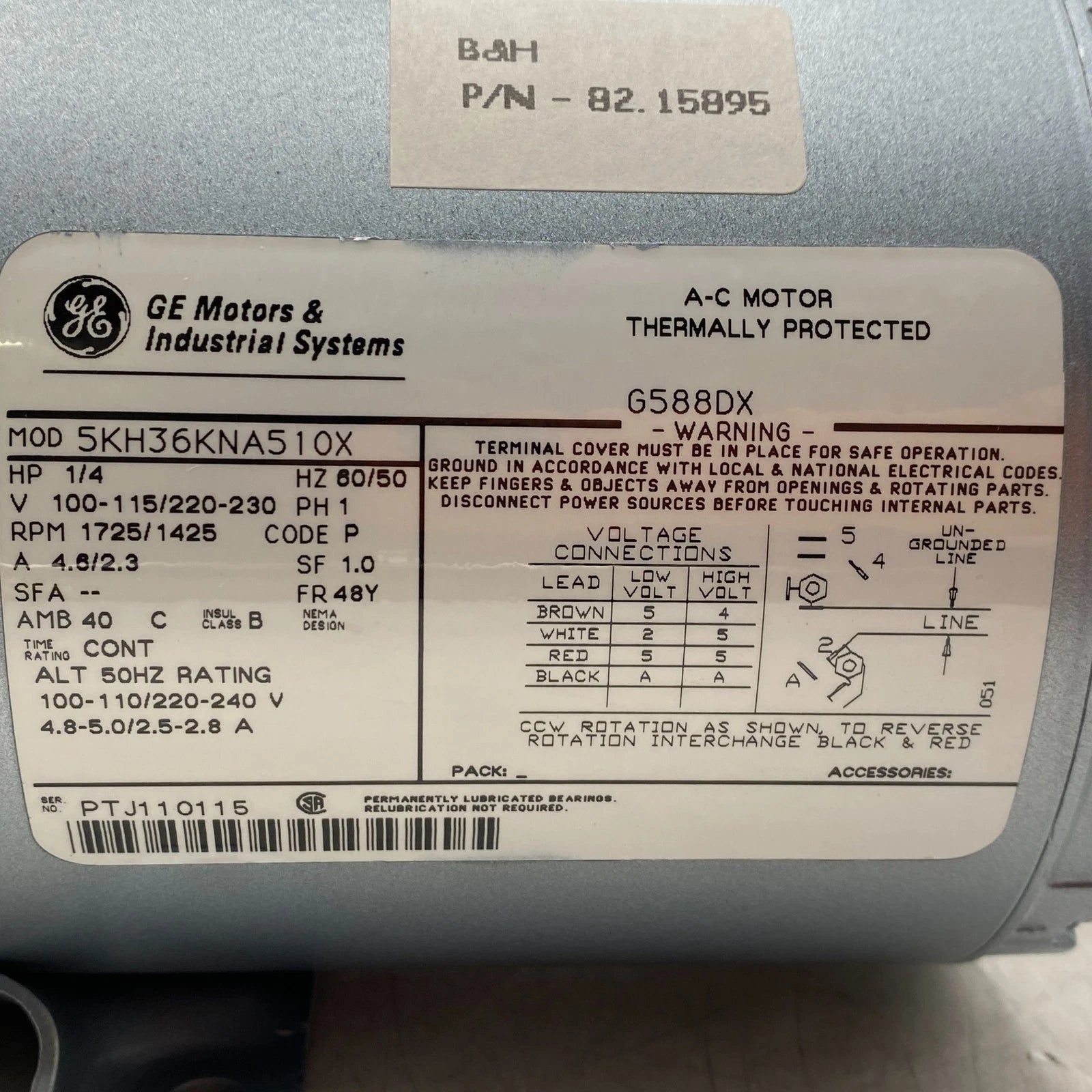 5KH36KNA510X | Marathon 1/4 1725/1425 DP 48Y 1/60/100-115/220-230