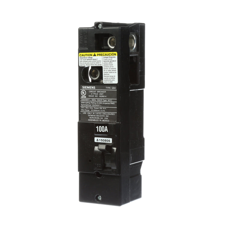 QS2100H | Siemens 100A 2-Pole 120/240VAC Plug-In Thermal Magnetic Circuit Breaker