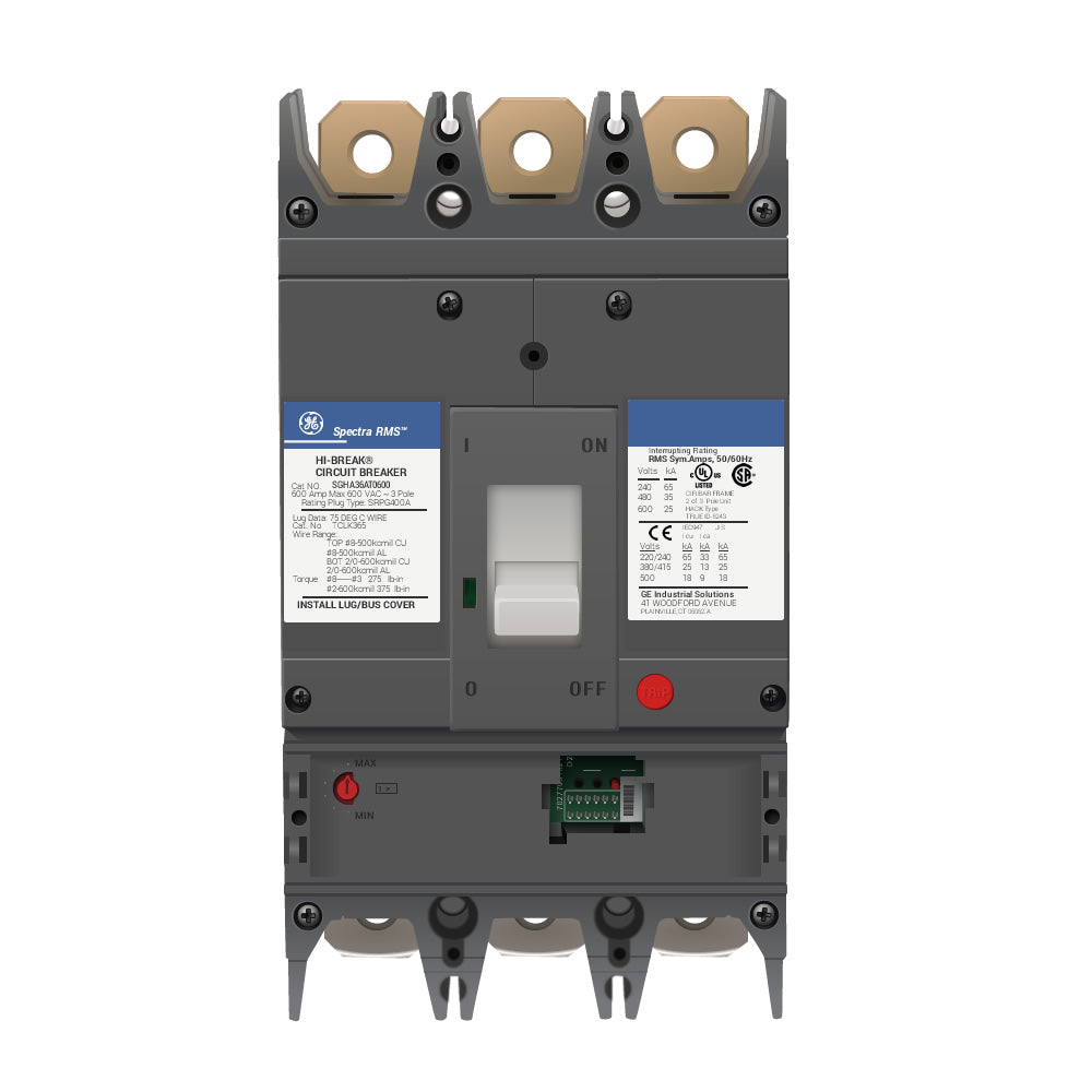 SGHA36AT0600 | General Electric Spectra Series Molded Case Circuit Breaker, 600A, 600V, 3-Pole