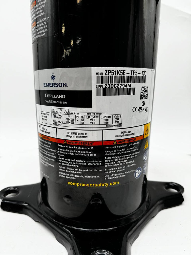 ZP51K5E-TF5-130 | Copeland Compressor 51000, 208/230/60/3