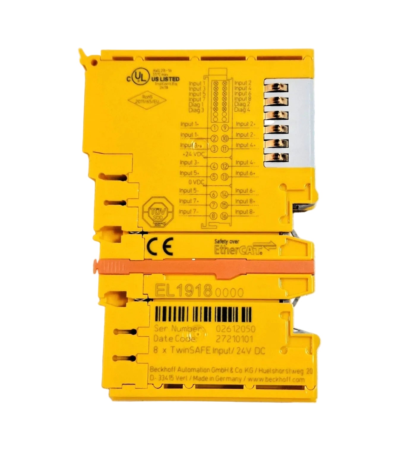 Beckhoff EL1918 Safety Input Terminal | 2-year Warranty Beckhoff EL1918 Safety Input Terminal | 2-year Warranty