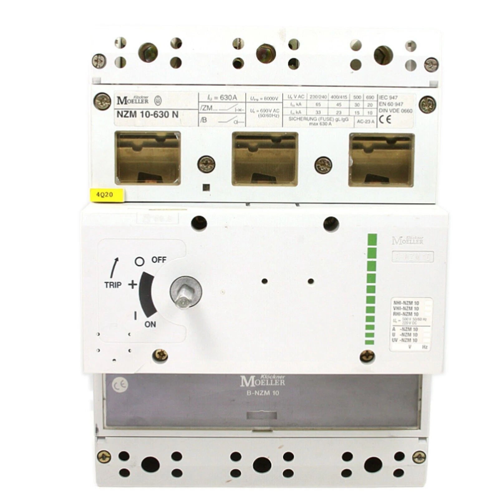 NZM10-630N | Moeller 3-Pole Molded Case Circuit Breaker 630A, Adjustable Trip