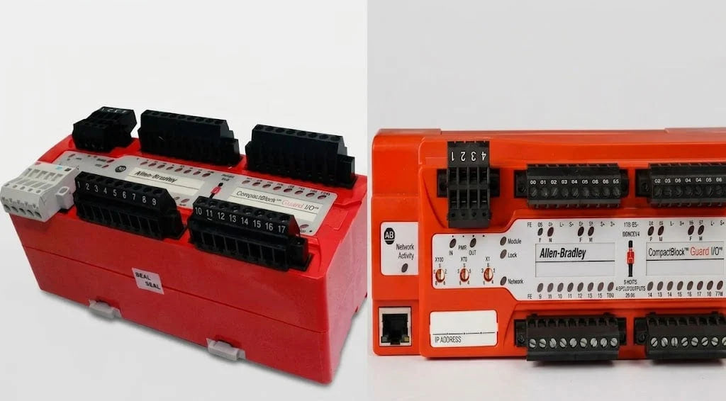 Allen-Bradley CompactBlock Guard I/O safety module, two angles