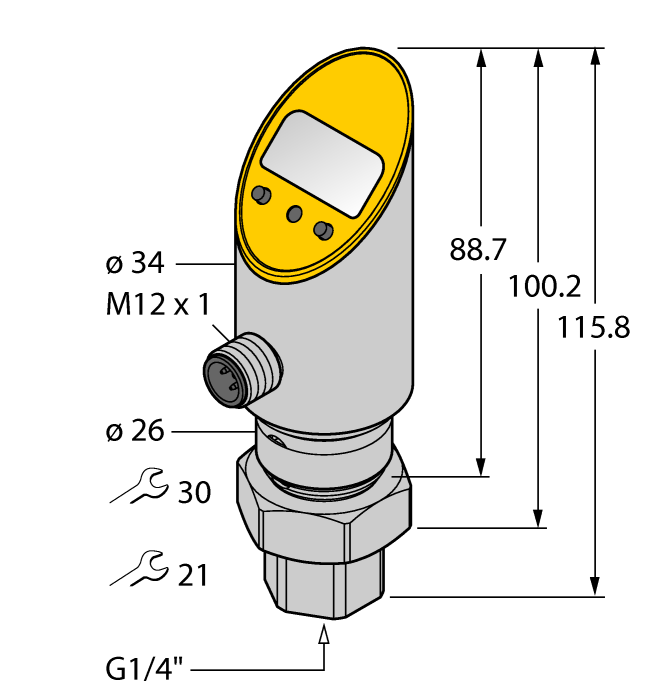 PS010V-501-2UPN8X-H1141 | Turck Industrial Pressure Sensor with Analog Output