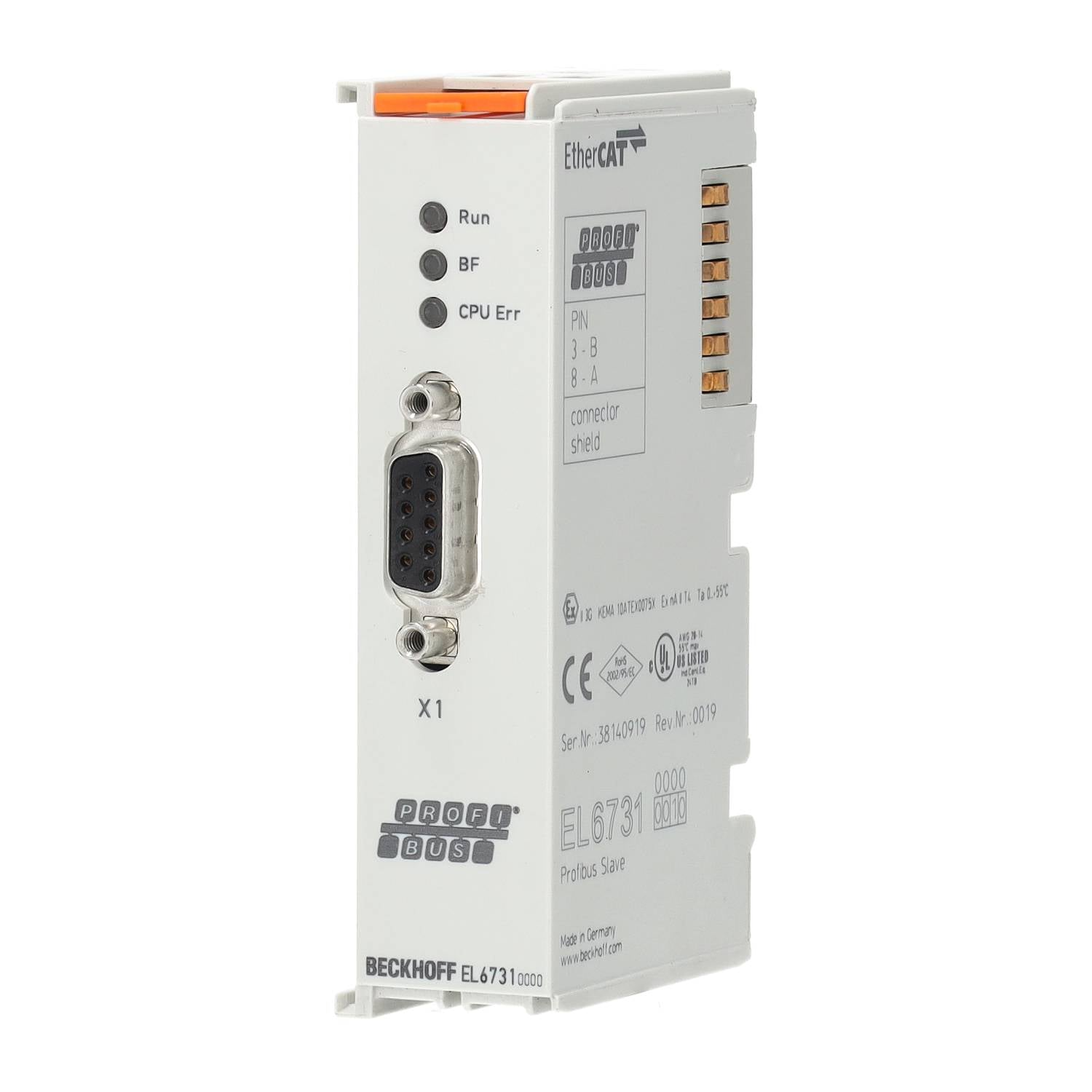 EL6731-0000 | Beckhoff EtherCAT Terminal PROFIBUS Master/Slave Interface 1-Channel