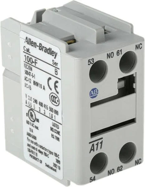 100-FA11 | Allen-Bradley Auxiliary Contact Block, Front Mounting, 1 N.O. & 1 N.C.