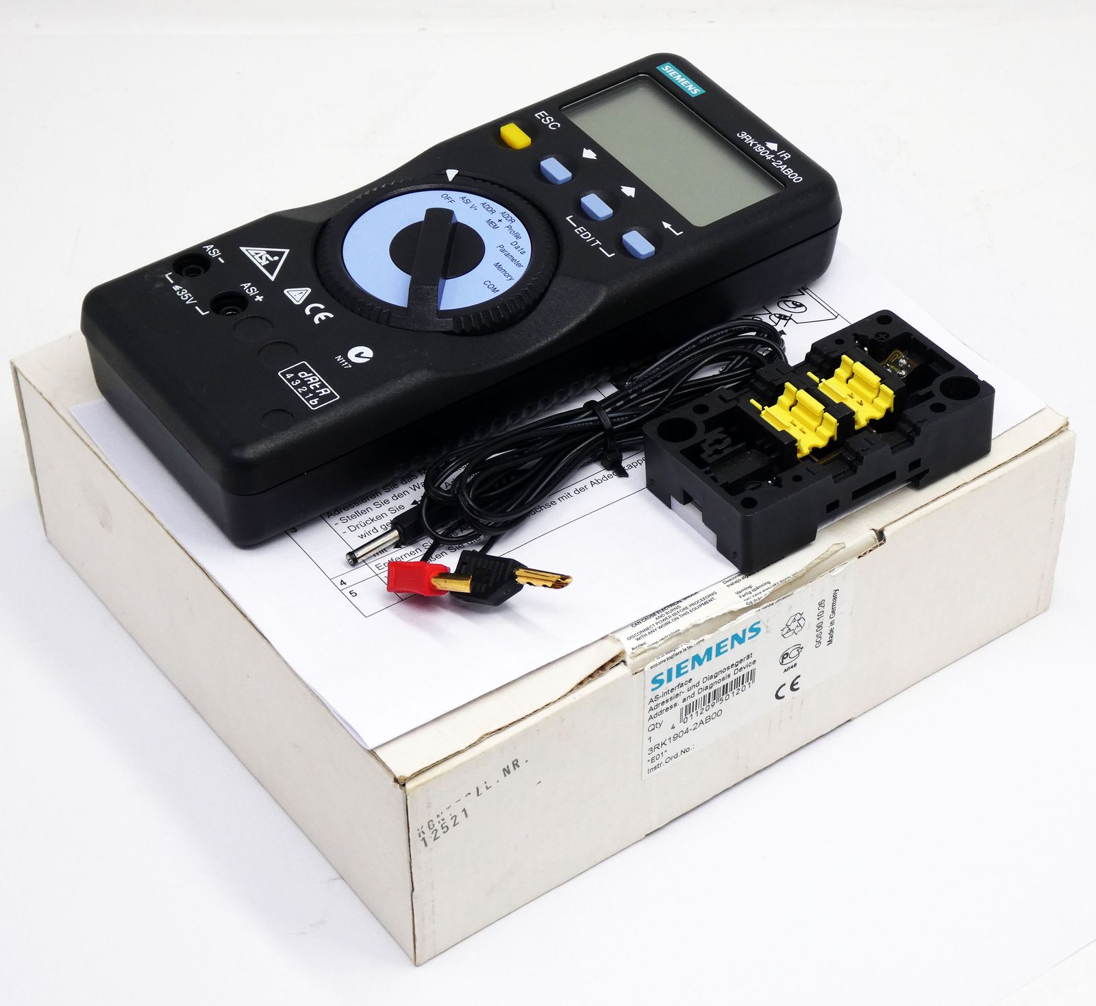 3RK1904-2AB01 | Siemens AS-i Addressing and Diagnostic Unit with M12 Socket