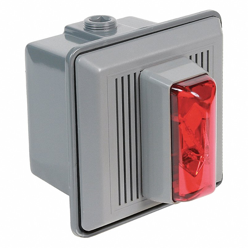 868STRR-AQ | Edwards AdaptaBeacon Horn Strobe, 24V AC/DC, Red Lens, 90 dB, Surface Mount