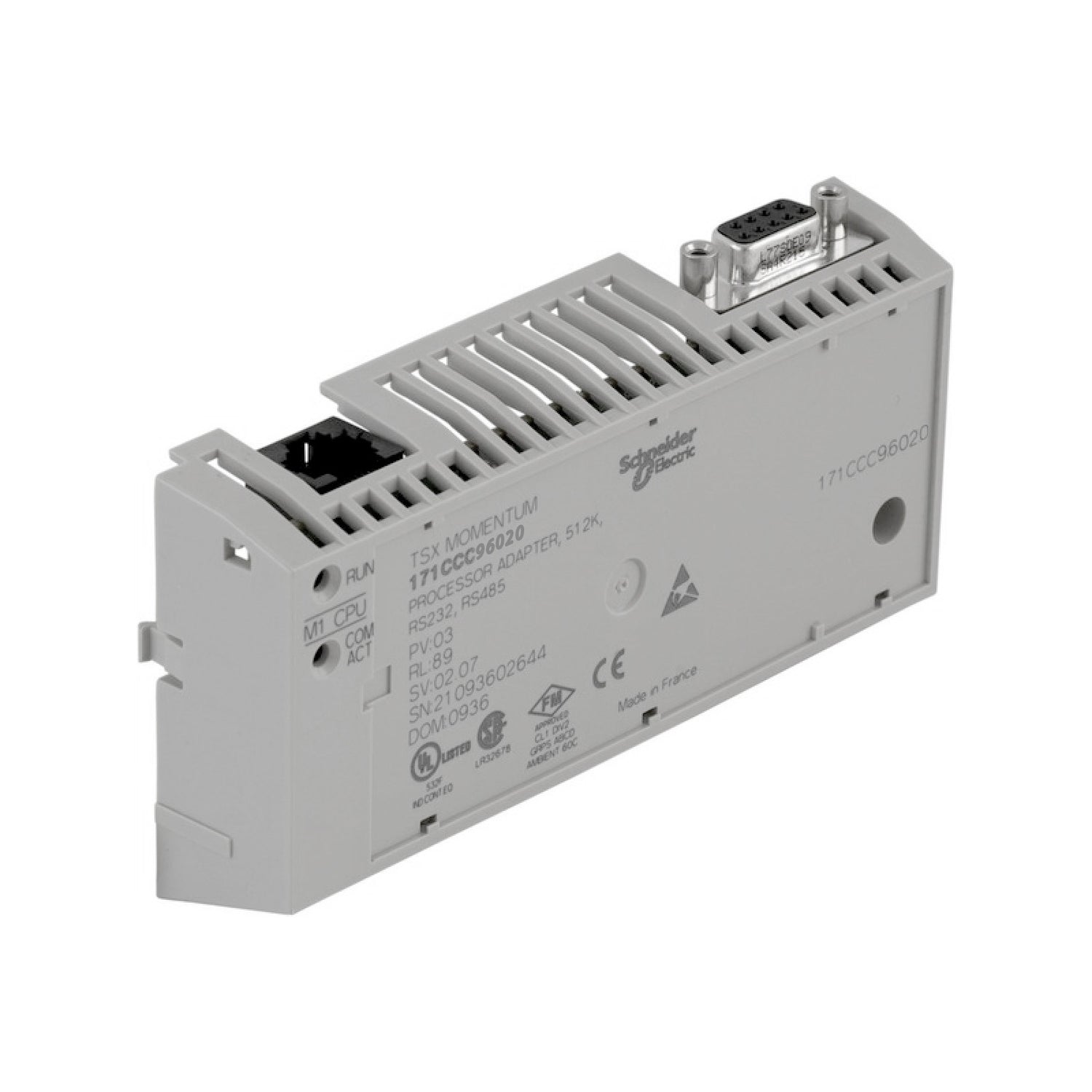 171CCC96020 | Schneider Electric M1/M1E processor adaptor - 1 Ethernet, 1 I/O bus - 50 MHz