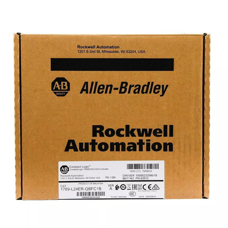 1769-L24ER-QBFC1B | Allen-Bradley CompactLogix 5370 L2 Ethernet Controller, 0.75MB