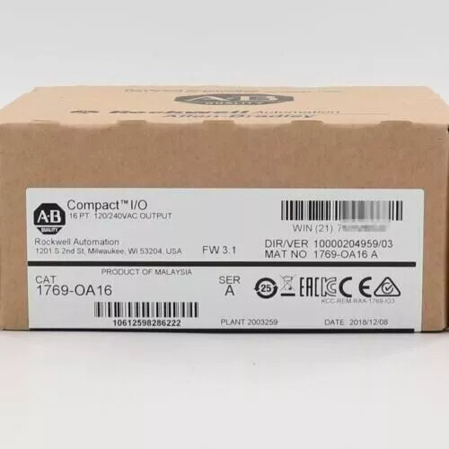 Modulo PLC I/O compatto 1769-OA16 1769OA16 Sigillato in scatola Modulo PLC I/O compatto 1769-OA16 1769OA16 Sigillato in scatola