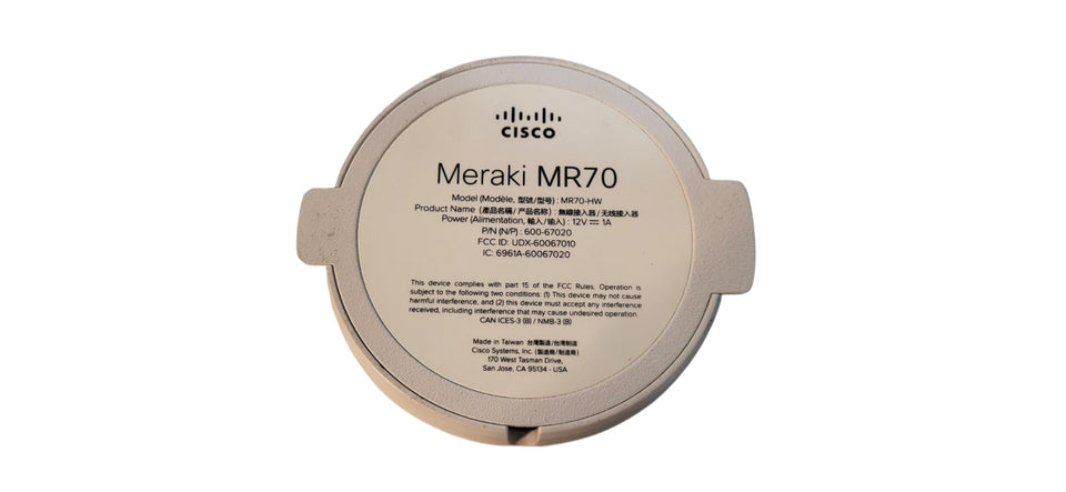 Cisco MR70-HW Cloud-Managed Outdoor Wi-Fi 5 Wireless Access Point with IP67 Rugged Design