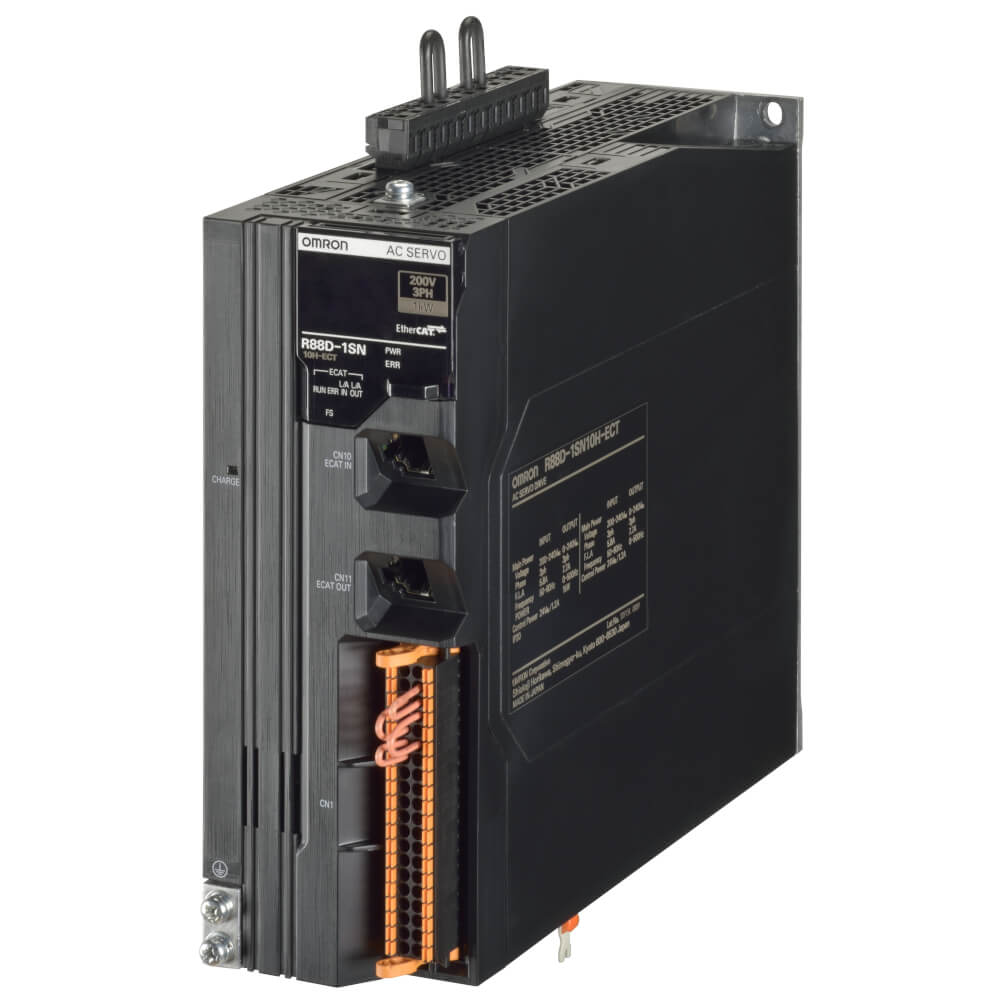 R88D-1SN10H-ECT | Omron 1S-Series 1 kW EtherCAT Servo Drive 200 VAC