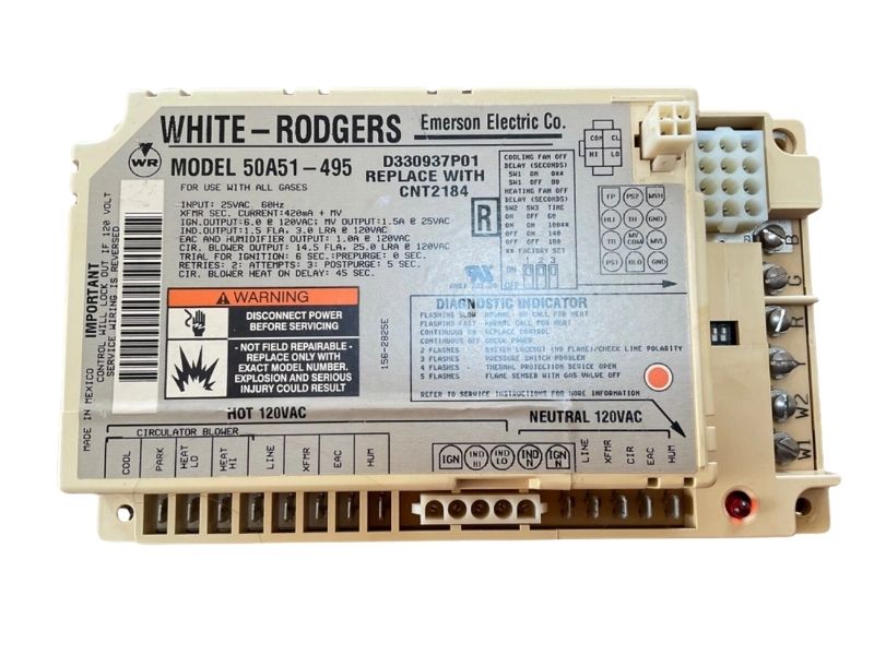 50A51-495 | White Rodgers American Standard Furnace Control Circuit Board