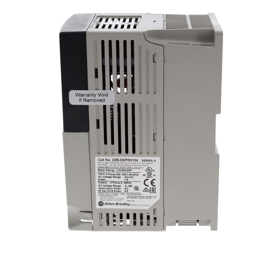 22B-D6P0N104 | Allen-Bradley PowerFlex 40 AC Drive 480VAC 3PH 6A 3HP Frame B IP20