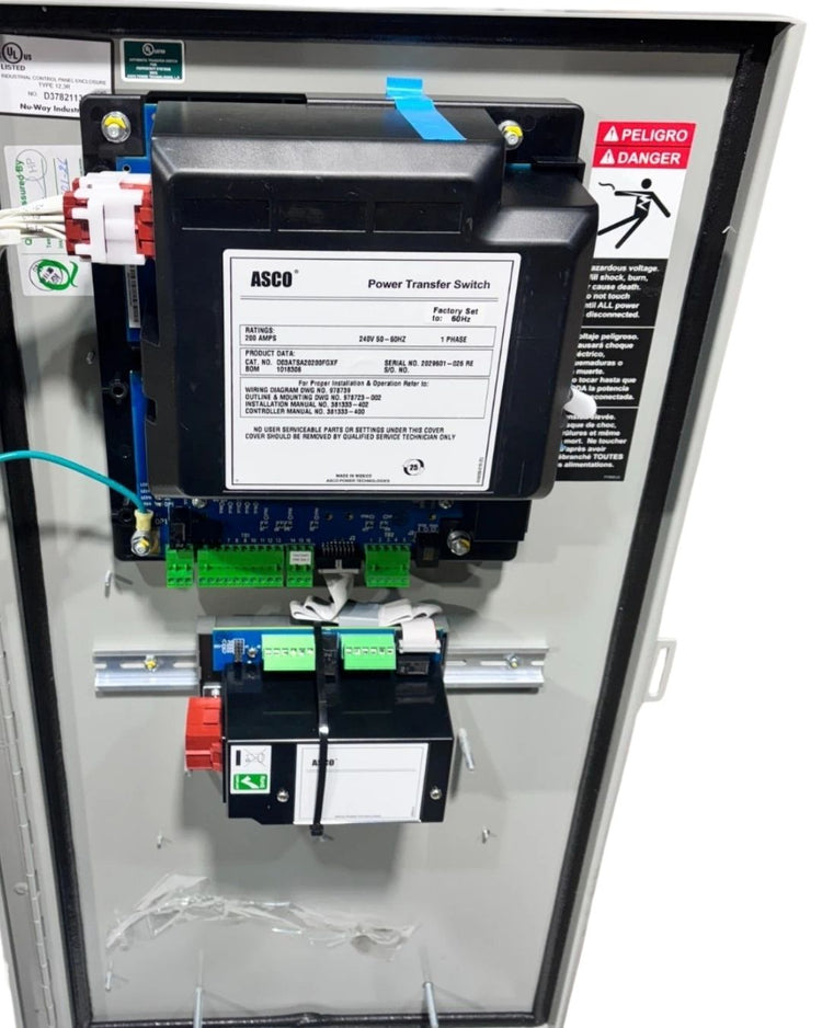 ASCO D03ATSA20200FGXF Series 300 200A 240V 1-Phase 2-Pole Automatic Transfer Switch