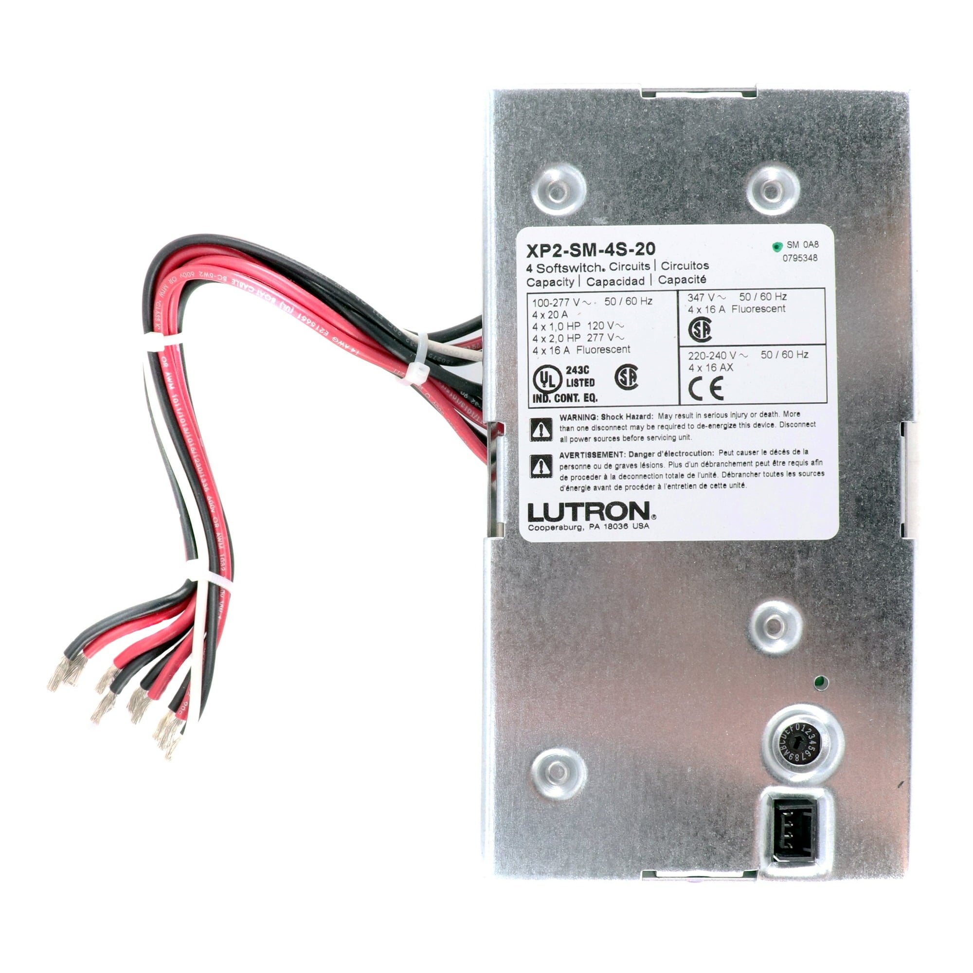 XP2-SM-4S-20 | Lutron SoftSwitch 4-Circuit Control Module 120/277V 16A–20A