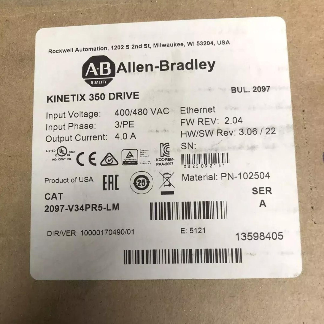 2097-V34PR5-LM Allen-Bradley Kinetix 350 Ethernet/IP AC Servo Drive