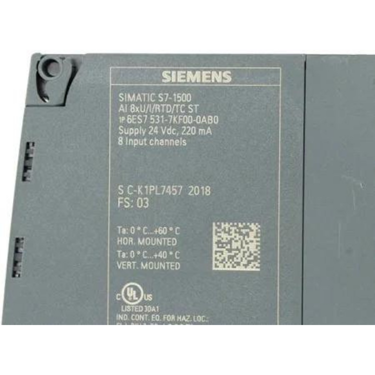 6ES7531-7KF00-0AB0 | SIEMENS SIMATIC S7-1500 Analog Input AI 8xU/I/RTD/TC ST