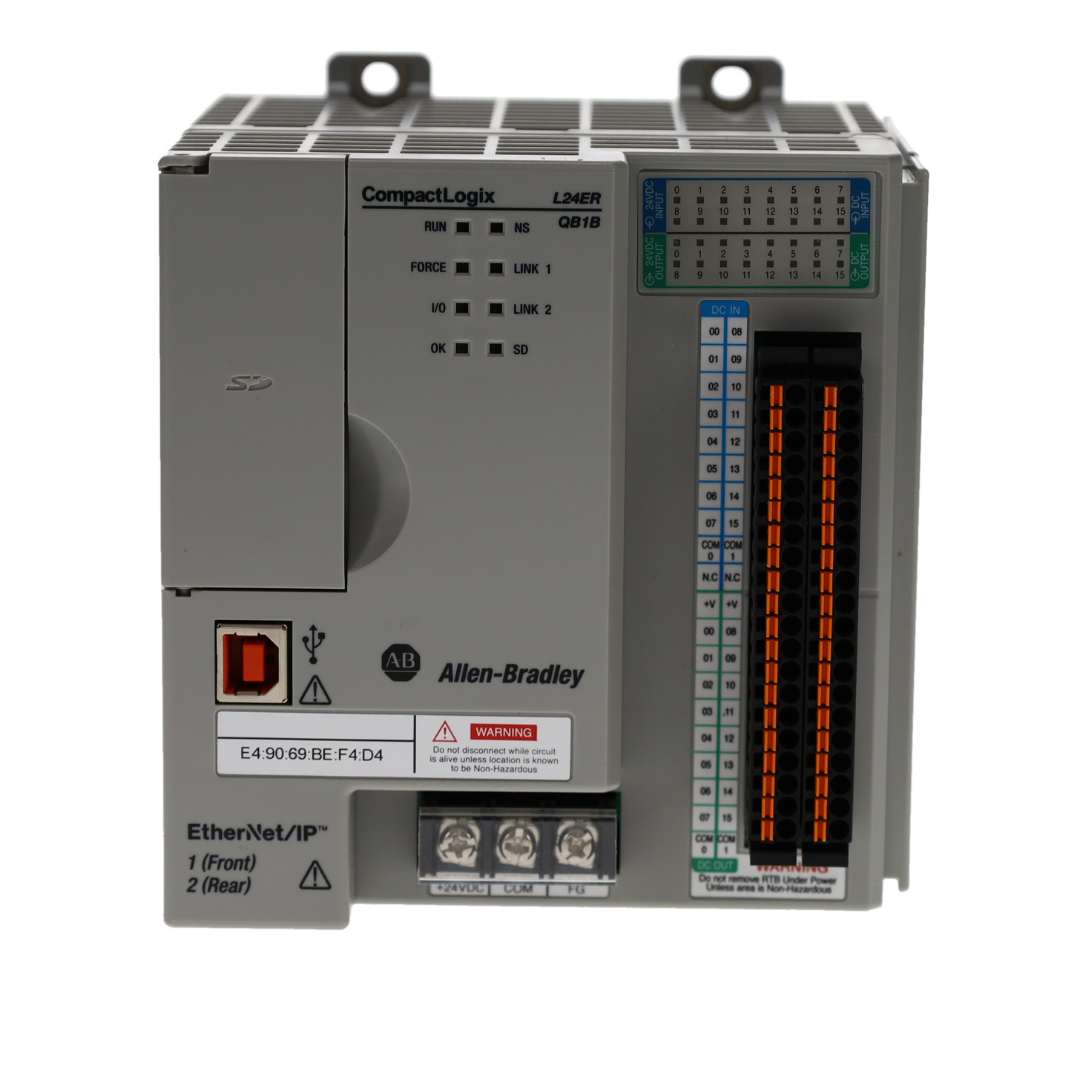 1769-L24ER-QB1B | Allen-Bradley CompactLogix 5370 Ethernet Controller 1768/1769, 2-EtherNet/IP, DLR, 0.75MB, USB