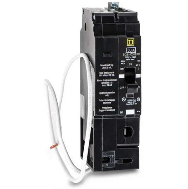 EGB14030EPD | Square D 30A 1-Pole 277 VAC Molded Case Circuit Breaker, Thermal Magnetic, Bolt-On