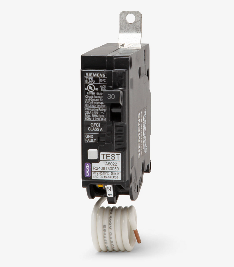 BF130AH | Siemens 30A 1-Pole 120V Ground Fault Circuit Breaker 22kAIC Bolt-On