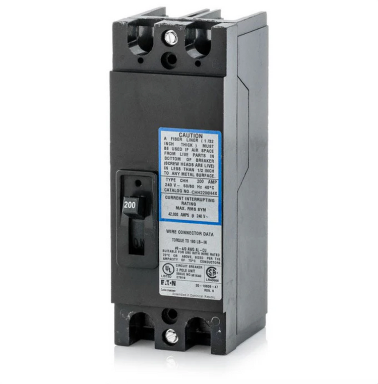 CHH2200H4X | Eaton 200A 2-Pole 240V CHH Series Thermal Magnetic Molded Case Circuit Breaker
