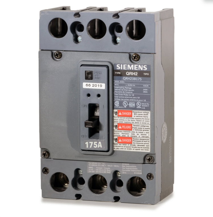 QRH23B175 | Siemens 175A 3-Pole 240V QR Series Molded Case Circuit Breaker