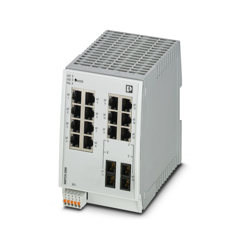 2214-2FX | Phoenix Contact Managed Industrial Switch with 14 RJ45 and 2 SC Fiber Ports