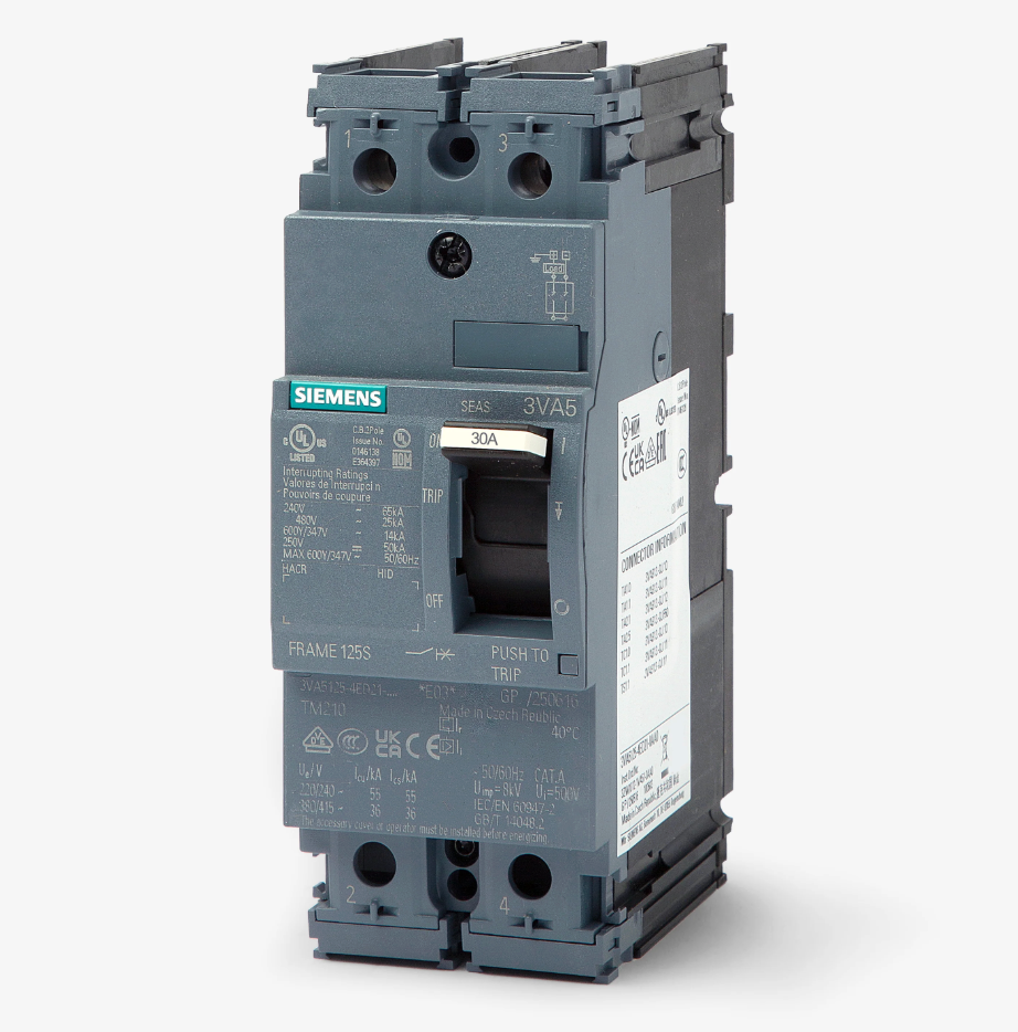 3VA5130-6ED21-0AA0 | Siemens 2-Pole 30A 480V 3VA5 Molded Case Circuit Breaker