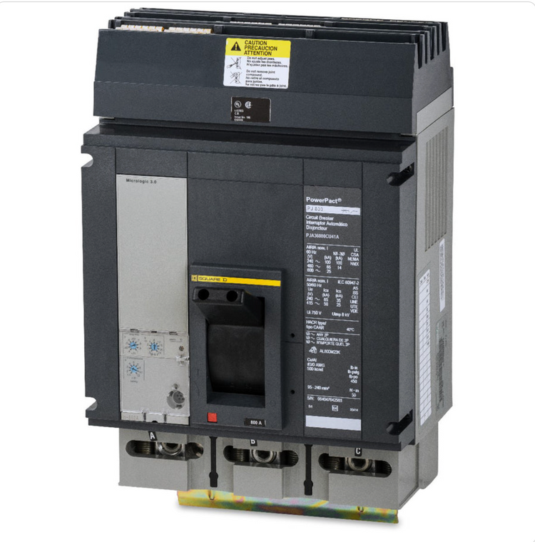 PJA36080CU41A | Square D PowerPacT P-Frame 800A 3-Pole Molded Case Circuit Breaker, 600VAC