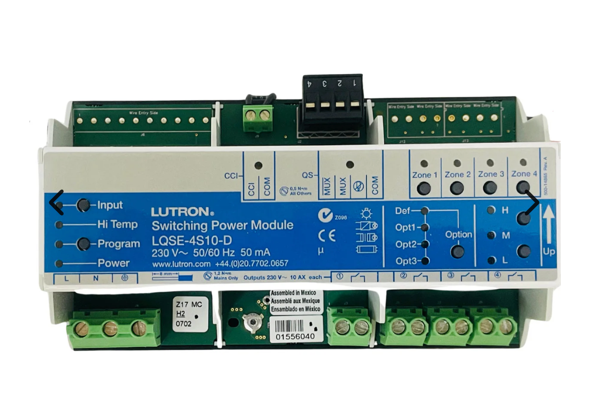 LQSE-4S10-D | Lutron 230 VAC Switching Power Module for Lighting Control Systems