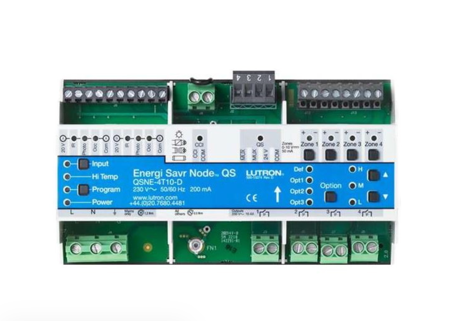 QSNE-4T10-D | Lutron Energi Savr Node 230V Switch Controller with 0–10V Control