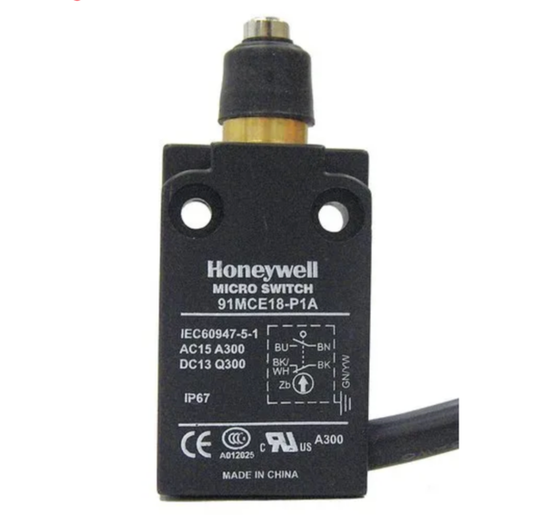 91MCE18-P3 | Honeywell Miniature Limit Switch Top Plunger IP67 with 3 m Cable
