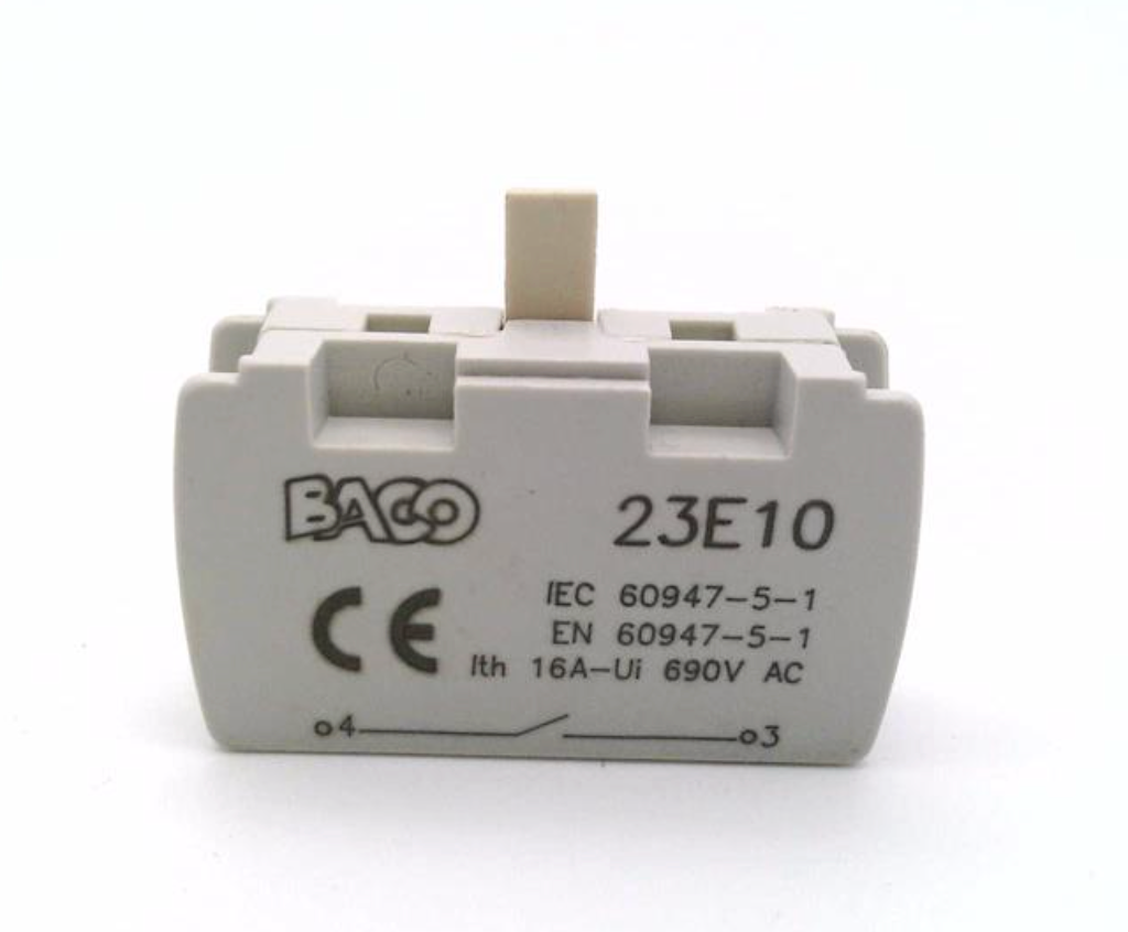 23E10 | Baco 1NO White Contact Block
