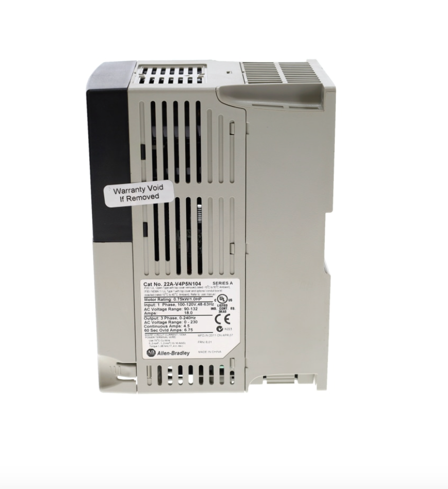 22A-V4P5N104 | Allen-Bradley PowerFlex 4 AC Drive 120VAC/1-Phase/4.5A/1HP/IP20