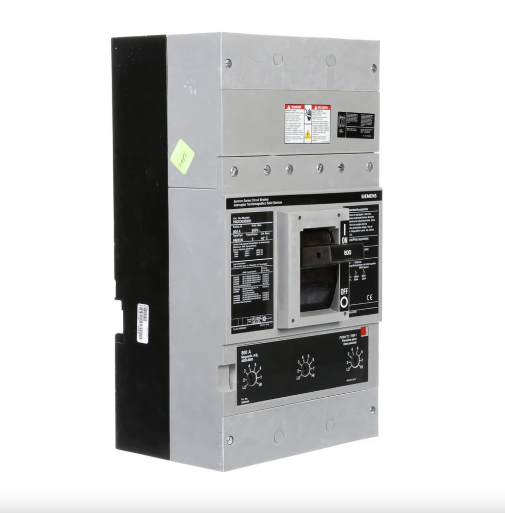 Siemens HMXD63B800 Sentron Molded Case Circuit Breaker 800A 3-Pole 600VAC Bolt-On