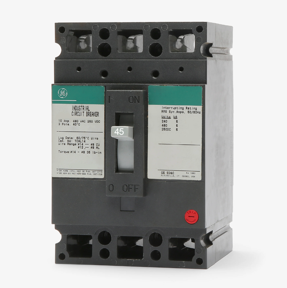 General Electric THED136045WL 45A 3-Pole Molded Case Circuit Breaker 600VAC E-150 Series