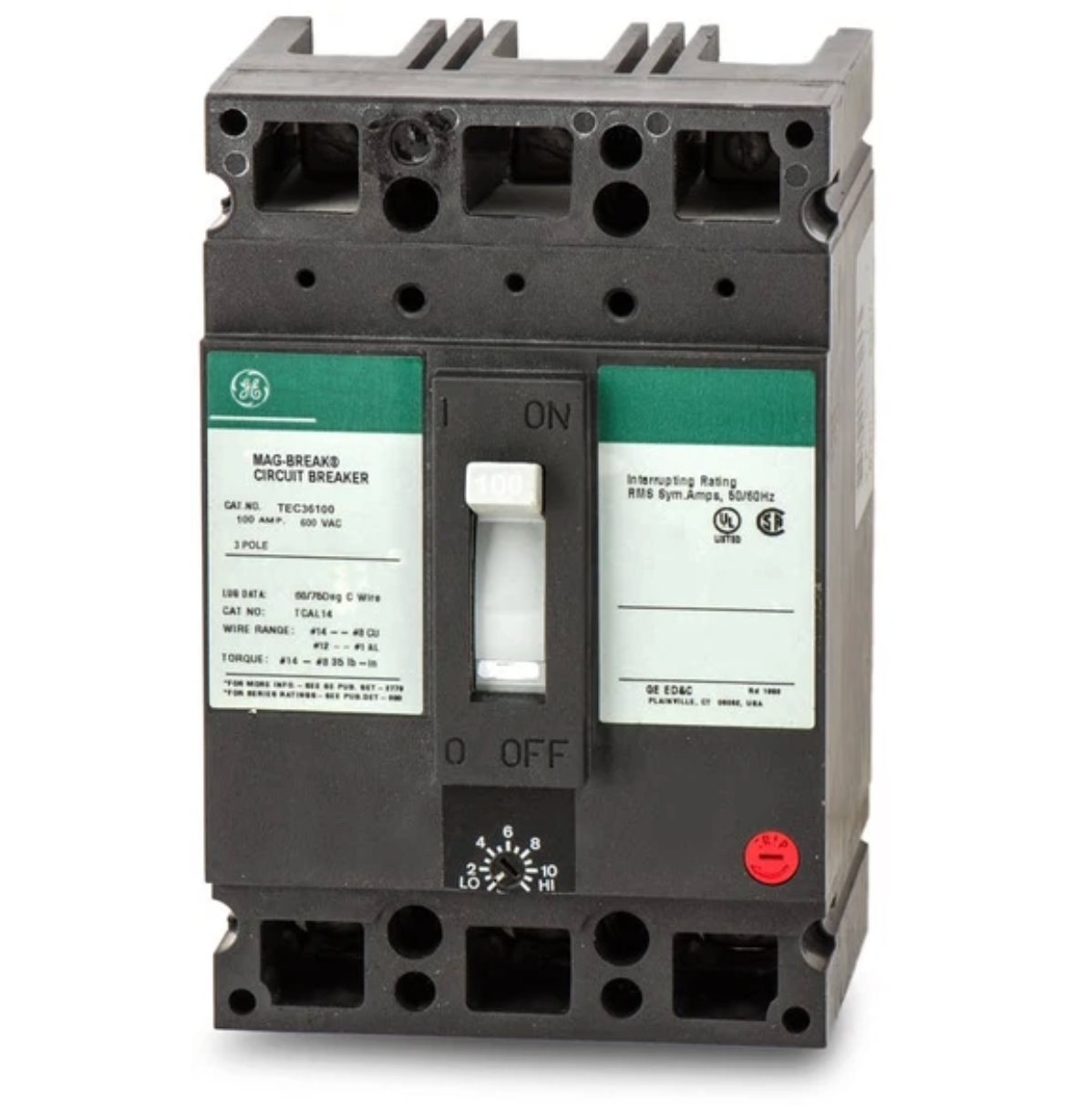 General Electric TEC36100 Mag-Break 100A Circuit Breaker