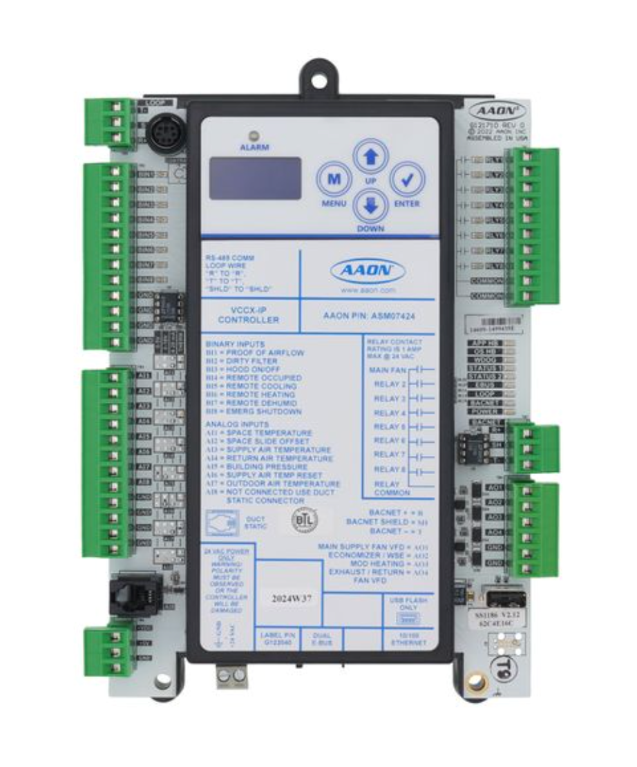 AAON ASM01698 VCCX2 HVAC Controller Board with LCD Display