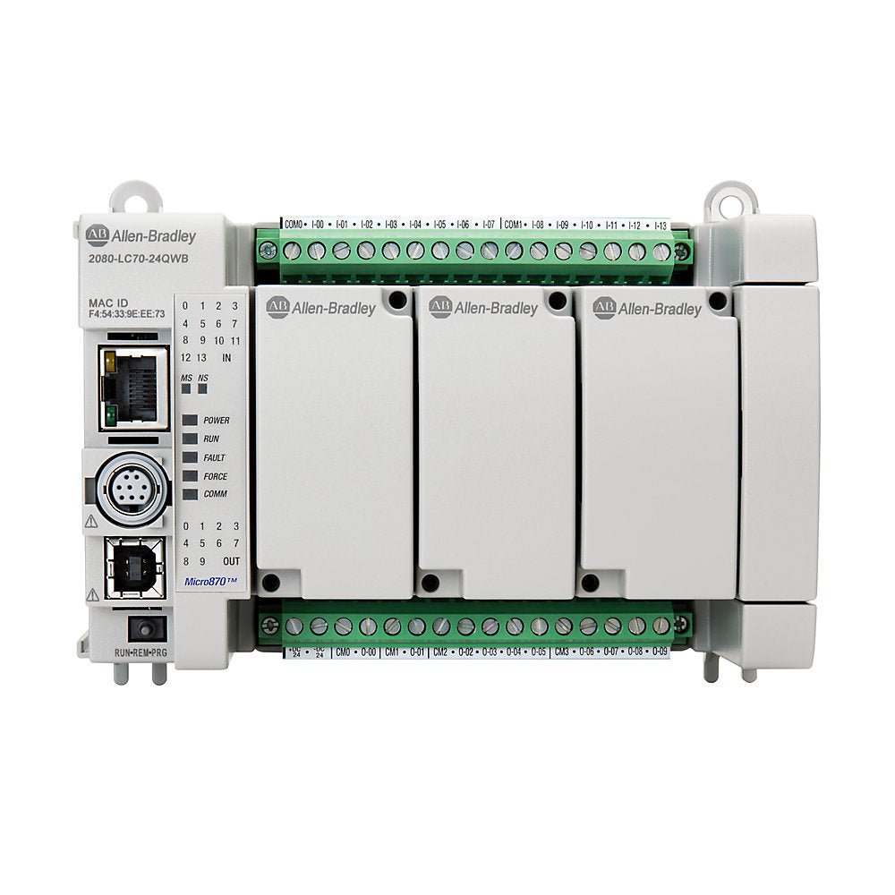 2080-LC70-24QWB | Allen-Bradley Micro870 Controller 14-In 24V AC/DC, 10-Out Relay