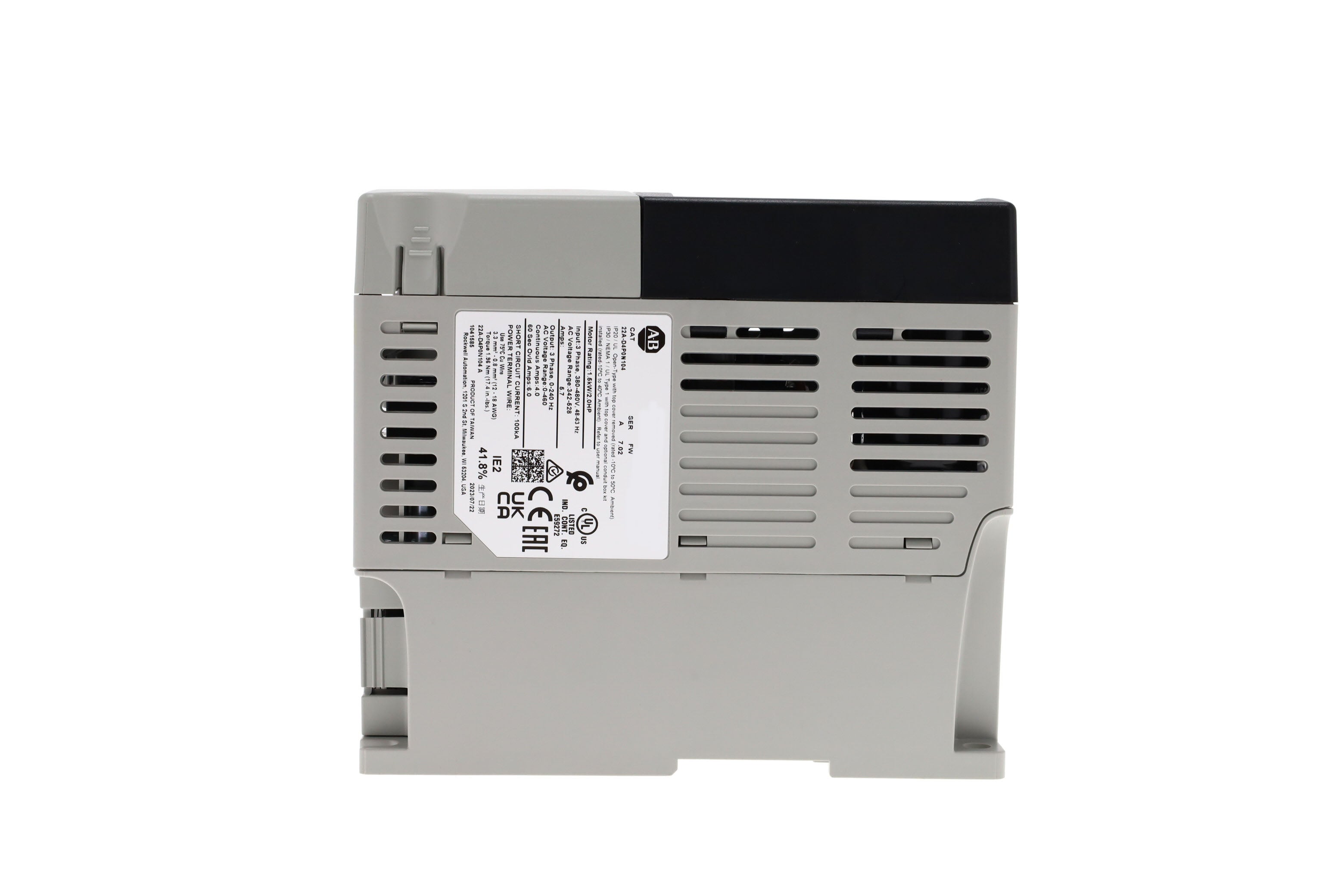 22A-D4P0N104 | Allen-Bradley PowerFlex 4 AC Drive 480VAC/3-Phase/4A/1.5kW/2HP/IP20