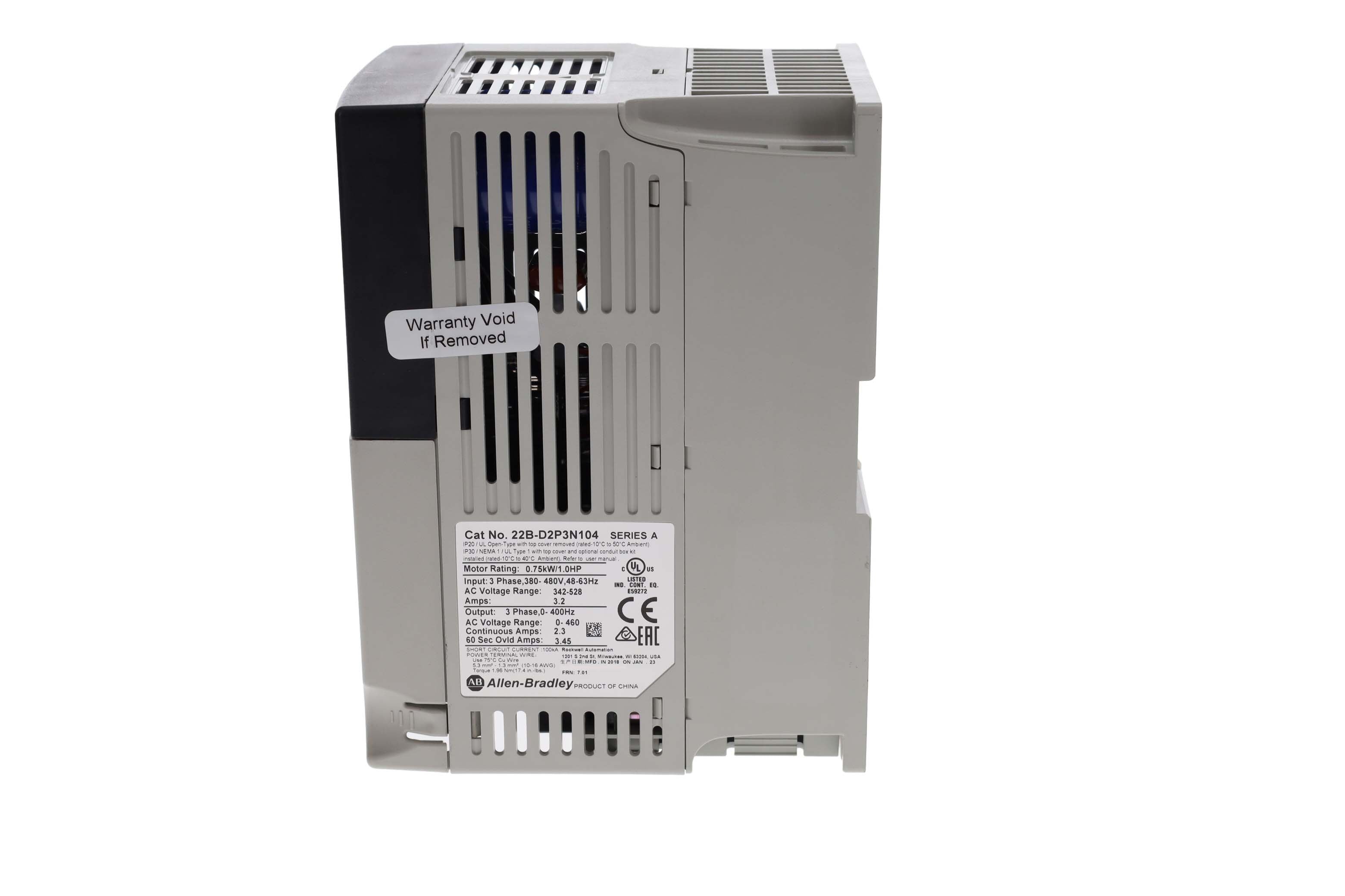 22B-D2P3N104 | Allen-Bradley PowerFlex 40 AC Drive 480VAC 3PH 2.3A 1HP Frame B