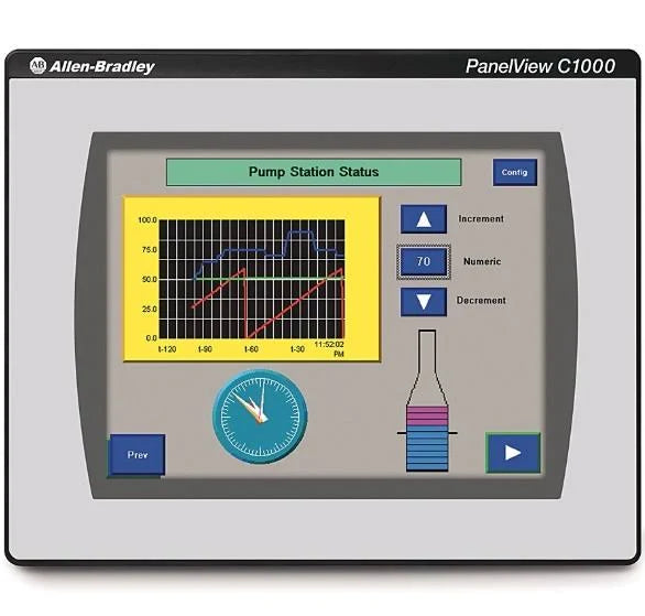 2711C-T10C | Allen-Bradley PanelView C1000 Color/Touch/DH-485/DF1/RS485/Enet DC