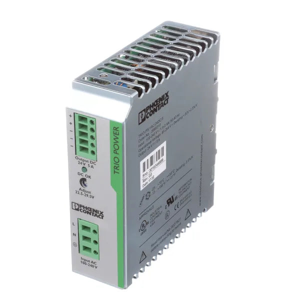 2866310 | PHOENIX CONTACT Power Supply, DIN Rail Mount, 24V, 5A, Input 85-264V, 120W, TRIO Series