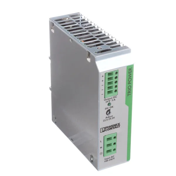 2866310 | PHOENIX CONTACT Power Supply, DIN Rail Mount, 24V, 5A, Input 85-264V, 120W, TRIO Series