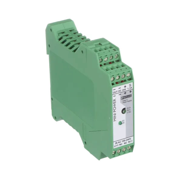 2866446 | PHOENIX CONTACT Power Supply, DIN Rail Mount, 24V, 1.3A, Input 85-264V, 31W, MINI Series