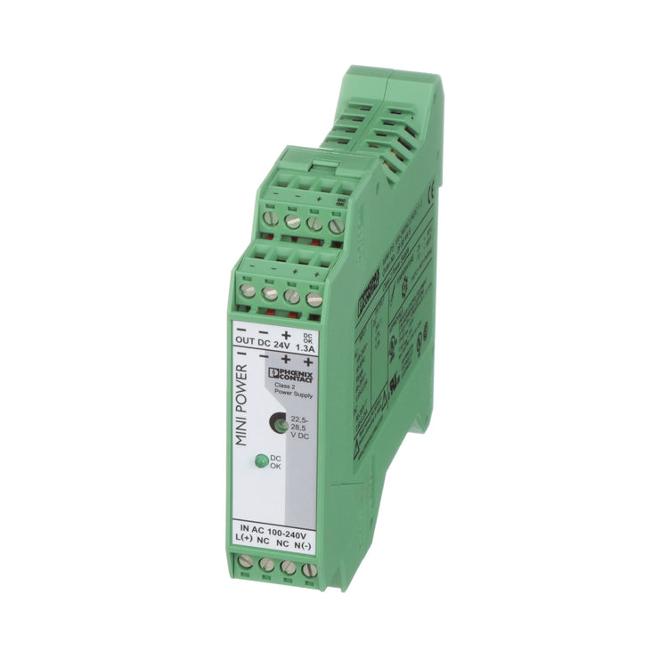 2866446 | PHOENIX CONTACT Power Supply, DIN Rail Mount, 24V, 1.3A, Input 85-264V, 31W, MINI Series