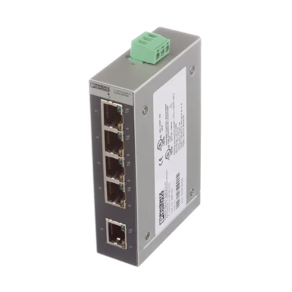 2891001 | PHOENIX CONTACT Industrial Ethernet Switch, 5 Port, Unmanaged, 24 VDC, FL Switch SFNB Series